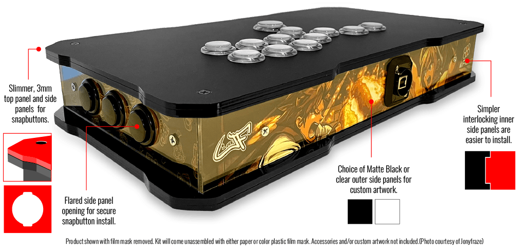 BNB Fightstick Gen 3 Black Matte Plexi Kit - Focus Attack