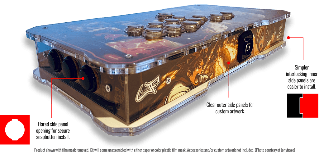 BNB Fightstick Gen 2 and 3 Matte Black Outer Panels - 1.5 Inches