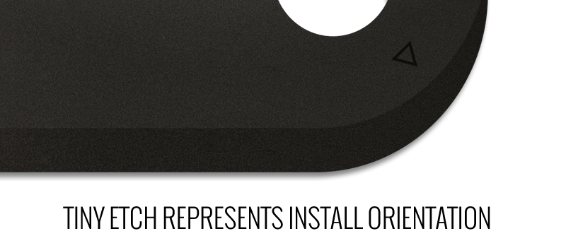 Arrow etch for install orientation
