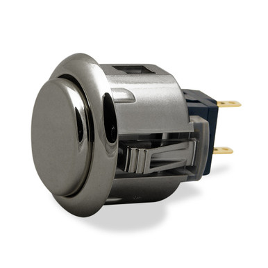Sanwa OBSJ 24mm Pushbutton Metallic Gun Metal Grey - Focus Attack