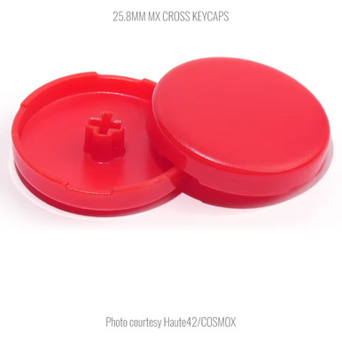 Official Haute42 MX Solid Cross Keycaps: 25.8mm: Red - Focus Attack