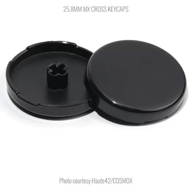 Official Haute42 MX Solid Cross Keycaps: 25.8mm: Black - Focus Attack