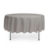 90 Inch Round Polyester Tablecloth Gray