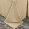 90 x 132 inch Rectangular Polyester Tablecloth Champagne Corner