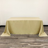 90 x 132 Inch Rectangular Polyester Tablecloth Pastel Yellow Front