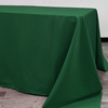 90 x 156 Inch Rectangular Polyester Tablecloth Hunter Green Side