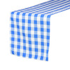 14 x 108 inch Polyester Table Runner Checkered Royal Blue