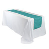 14 x 108 inch Polyester Table Runner Teal on rectangular tables