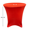 30 x 30 inch Lowboy Cocktail Round Stretch Spandex Table Cover Red, Wholesale