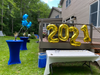blue high-top table covers