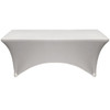 Stretch Spandex 4 ft Rectangular Table Cover Silver