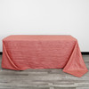 90 x 132 inch Rectangular Crinkle Taffeta Tablecloths Coral front