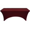 Stretch Spandex 6 Ft Rectangular Table Cover Burgundy Front