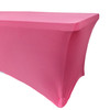 Stretch Spandex 8 ft Rectangular Table Cover Fuchsia Corner