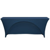 Stretch Spandex 8 Ft Open Back Rectangular Table Cover Navy Blue