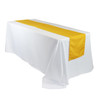 14 x 108 inch Polyester Table Runner Gold on rectangular table 