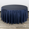 132 Inch Round Satin Tablecloth Navy Blue