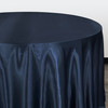 132 Inch Round Satin Tablecloth Navy Blue side