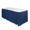 17 ft x 29 inch Polyester Pleated Table Skirt Navy Blue