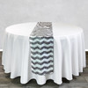 14 x 108 Inch Chevron Sequin Table Runner White and Black