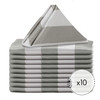 20 inch Satin Cloth Napkins Dark Silver/Gray/White Striped pack of 10