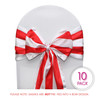 10 Pack Satin Sashes Red/White Striped