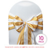 Satin Sashes Gold/White Striped (Pack of 10)