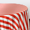 Red White Stripe Tablecloth side