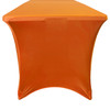 Stretch Spandex 6 Ft Rectangular Table Cover Orange side