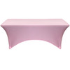 Stretch Spandex 6 Ft Rectangular Table Cover Pink Front