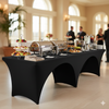 Spandex 6 Ft Sides Open Rectangular Table Covers for weddings and catering events
