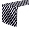 14 x 108 inch Satin Table Runner Black/White Polka Dots