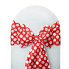 10 Pack Satin Sashes Red/White Polka Dots