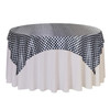 Satin Table Overlay Black/White Polka Dots