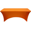 Stretch Spandex 5 ft Rectangular Table Cover Orange front