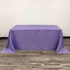 90 x 156 Inch Rectangular Polyester Tablecloth Lavender Front 