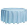 132 Inch Round Polyester Tablecloth Light Blue