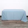 90 x 156 Inch Rectangular Polyester Tablecloth Light Blue Front
