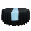 14 x 108 Inch Polyester Table Runner Light Blue on round table 