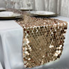 14" x 108" Large Payette Sequin Table Runner Champagne