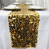 14" x 108" Large Payette Sequin Table Runner Gold