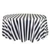 132 Inch Round L'amour Tablecloth Black/White Striped