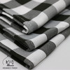 90 x 132 Inch Rectangular Polyester Tablecloth Checkered Black hem 90 x 132 Inch Rectangular Polyester Tablecloth Checkered Black hem