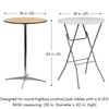 30 Inch Highboy Cocktail Round Table Measurements