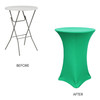 30 Inch Highboy Cocktail Round Stretch Spandex Table Cover Emerald Green lifetime table