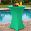 30 Inch Highboy Cocktail Round Stretch Spandex Table Cover Emerald Green lifestyle