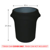 32 Gallon Spandex Trash Can/Waste Container Cover Black measurements