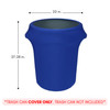 32 Gallon Spandex Trash Can/Waste Container Cover Royal Blue measurements