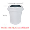 32 Gallon Spandex Trash Can/Waste Container Cover White measurements