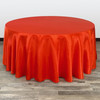 132 Inch Round Satin Tablecloth Red